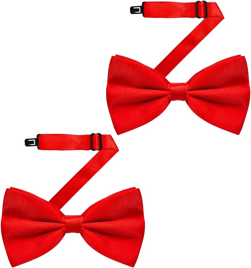 MD Style Bow Ties for Men Pre-Tied Adjustable - Classic Men's Bow Tie - Tuxedo Wedding Formal Bowtie Solid Color Bowties - Image 1